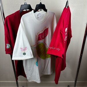 Vintage Y2K Employee Starbucks Zainey Christmas Tee Shirt Lot Bundle XL Merch